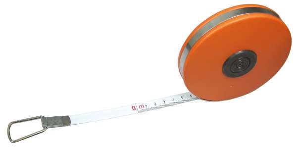 Stahlbandmaß weißlackiert, mm-Teilung, nach EG Genauigkeitsklasse I, korrosionsgeschützt, Längen: 10