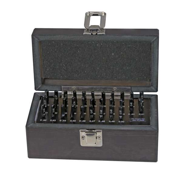 Messstift-Satz, 31 tlg, Genauigkeit ±0,002 mm, nach Werksnorm 0,20 - 0,50 mm