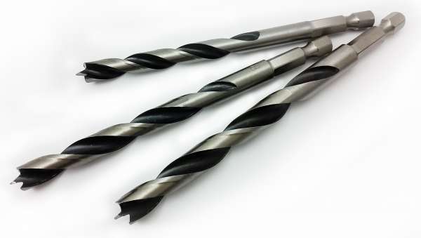 Holzbohrer mit Sechskantschaft Spiralbohrer mit Sechskant Bit-Aufnahme 3 mm - 10 mm