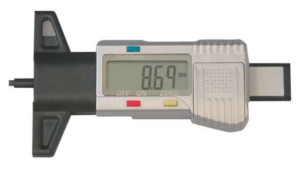 Digital-Reifen-Profillehre für PKW und LKW, mm/inch-umschaltbar, Ablesung 0,01 mm / 0,0005 inch, 30
