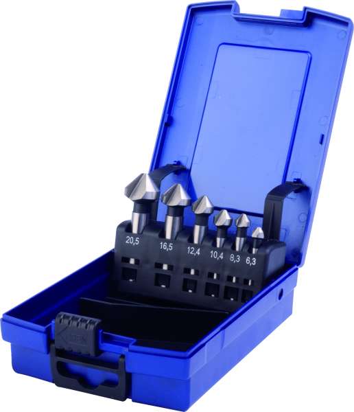 6-tlg. Kegelsenker-Satz, HSSG, DIN 335, Form C 90°, blank, 6,3 - 20,5 mm