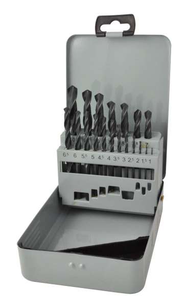 19-tlg. Spiralbohrer-Satz in IMPORT-Kassette, HSS, DIN 338 N, rollgewalzt