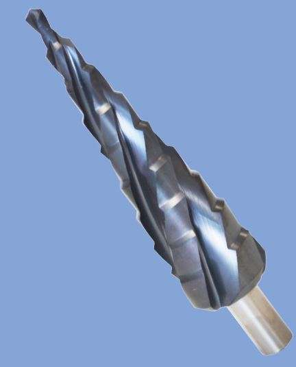 Stufenbohrer spiralgenutet, Typ 6-30 mm,4 Schneiden, TiAIN Beschichtet,HSS
