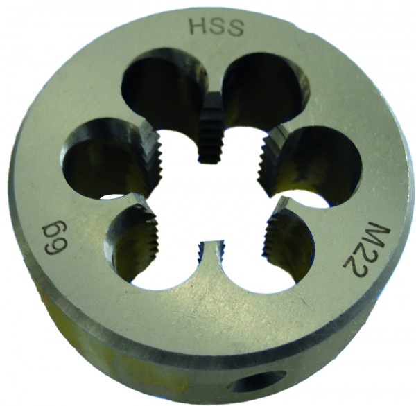Schneideisen HSS-M2 rund EN 22568 (alt DIN 223 B) Regelgewinde DIN 13, M1 - M100