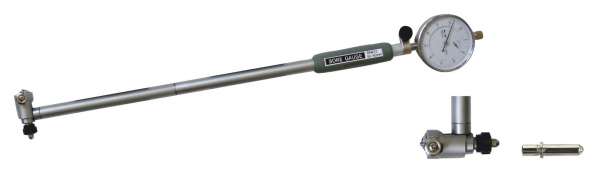 Innen-Feinmessgerät mit extra langer Messstange, mit Messuhr, Messbolzen und -kopf Stahl, gehärtet