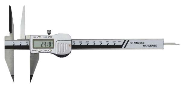 Digital-Messschieber / Schieblehre mit spitzem Schnabel und langen Spitzen