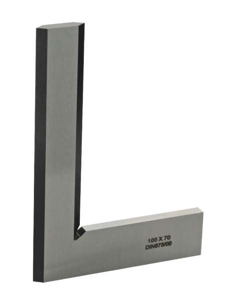 Präzisions-Haarwinkel, schwarz brüniert, DIN 875/00, Werkzeugstahl, gehärtet, ohne Anschlag