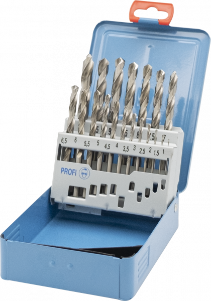 HSS-GK PROFILINE-ECOTEC Spiralbohrer DIN 338, Typ N, rechts, in Profi-Metallkassette, blau