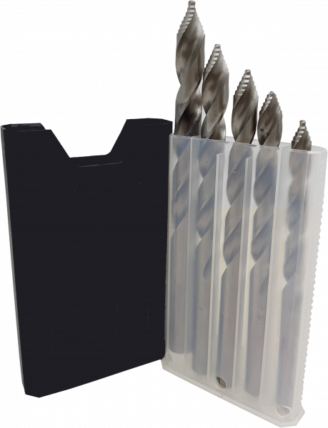 HSS-GK PROFILINE® TornadoDrill DIN 338, Typ N, Set, rechts mit Stufenspitze und Kreuzanschliff