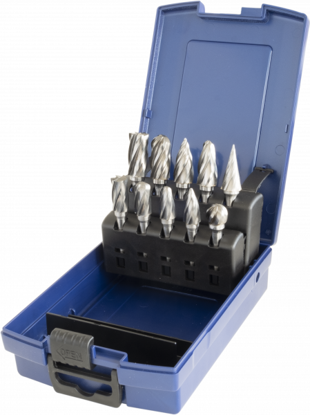 PROFILINE Hartmetall Frässtifte mit ALU-Verzahnung, 10-teilig