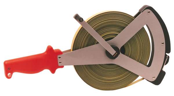 Stahlbandmaß mm-Duplexteilung nach EG Klasse II, in V-Rahmen, 20-30-50 m