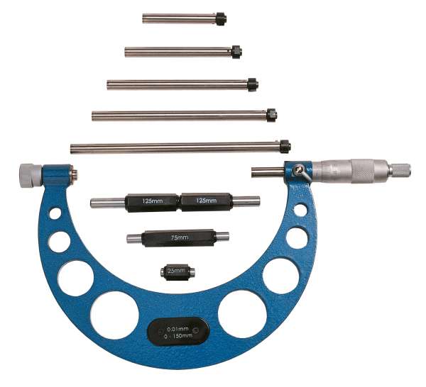 Bügelmessschraube / Mikrometer mit auswechselbaren Ambossen