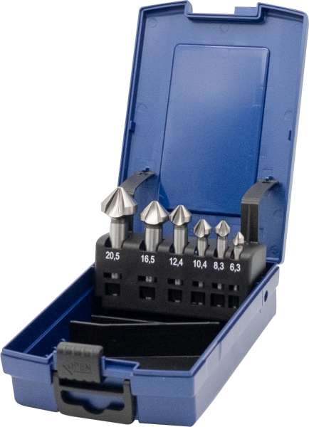 Kegelsenker DIN 335 C, 90°, HSS-Co5 PROFILINE, 6-teilig, blank, 3-Schneiden