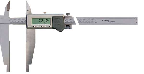 Digital-Werkstatt-Messschieber / Schieblehre mit Messerspitzen, IP 66, PRESET-Funktion, ABS