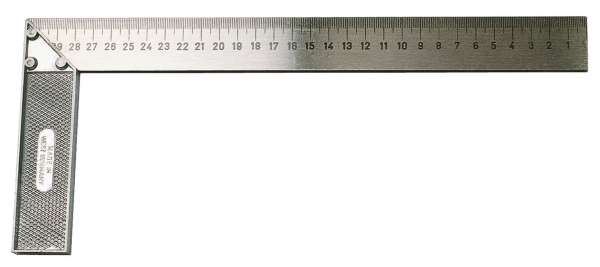 Schreinerwinkel mit Druckgussschenkel, leichte Ausführung, mm/inch Einteilung