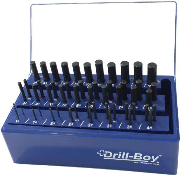  55-tlg. Spiralbohrer Satz Drill-Boy Ständer m. Sortierfunktion DIN 338 rollgewazt 1 - 13 mm
