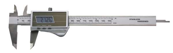 Digital-Messschieber / Schieblehre mit Solarzelle und Batterie-Puffer