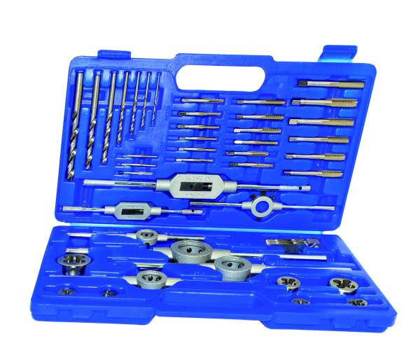 43-tlg. Gewindeschneidsatz HSSG, DIN 352, M3 - M12, im Kunststoffmagazin