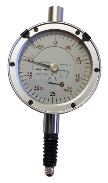 Messuhr DIN 878, wasser- und öldicht, Ablesung 0,01 mm