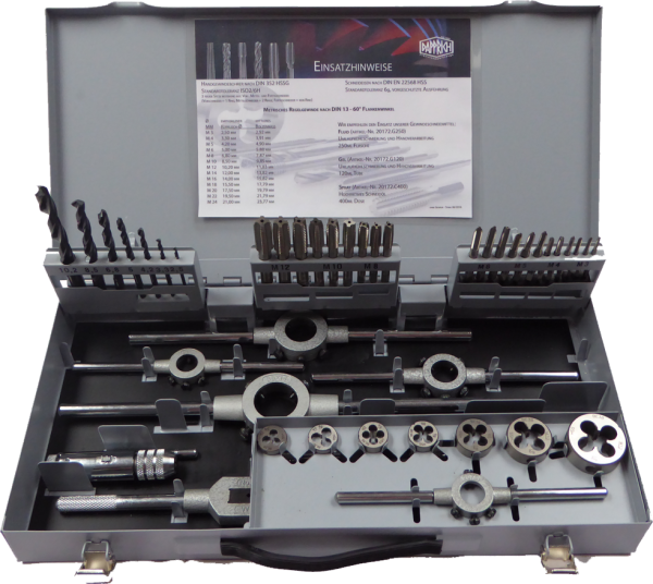 HSS Gewindeschneide-Sortiment, Classic, M3 - M12, DIN 352,Stahlblechkassette
