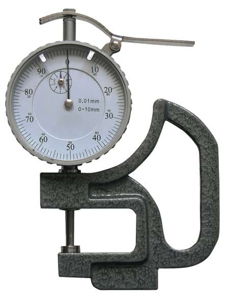 Dicken-Messgerät mit flachem Teller, Ablesung 0,01 mm