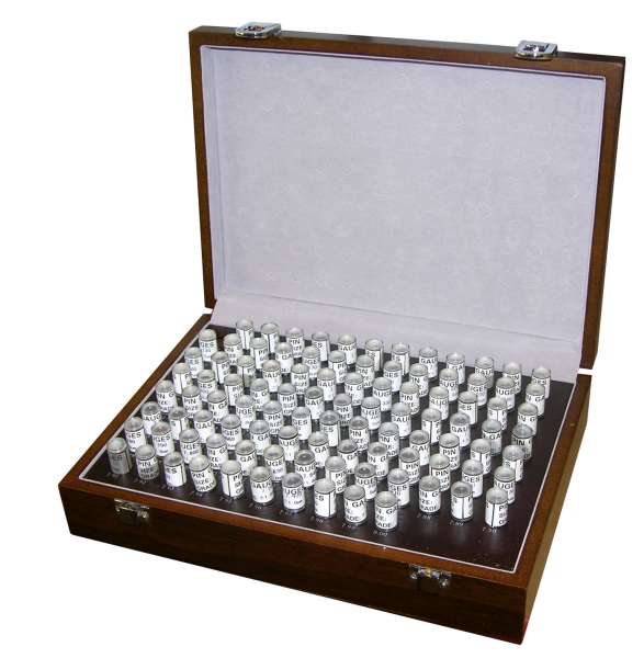 Messstift-Satz, 100 tlg, Genauigkeit ±0,002 mm, nach Werksnorm1,01 - 2,00 bis 9,01 - 10,00 mm