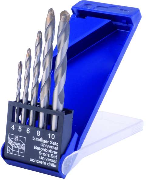 HM -STANDARD- Universal-Betonbohrer, in Kunststoffkassette, 5-teilig