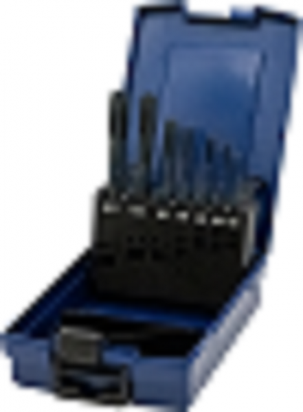 Maschinengewindebohrer DIN 371/376, Form B, Blauring, 7-teilig, in Kunststoffkassette