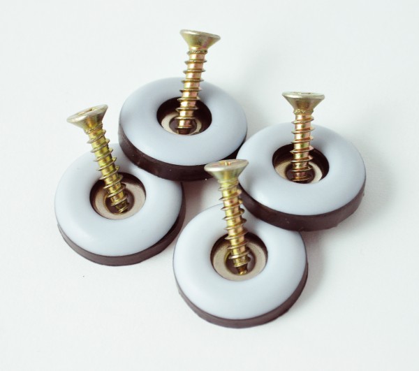 Teflongleiter Teflon - Möbelgleiter Stuhlgleiter rund, mit Schrauben, Durchmesser: 22 mm