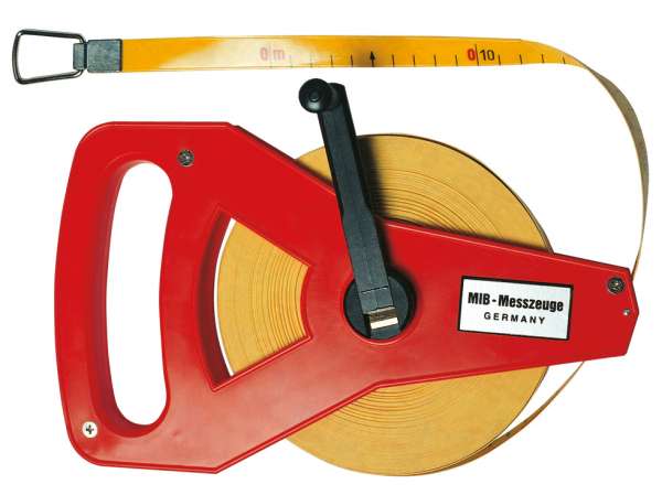 Glasfaserbandmaß, einseitige cm-Teilung nach EG Genauigkeitsklasse II, in Rahmen, 20 - 100 m