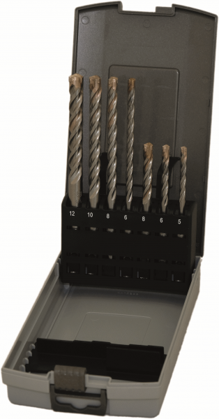 7-tlg. SDS-plus Hammerbohrer-Satz PGM zertifiziert, Betonbohrer-Satz, Steinbohrer, 5 - 6 - 8 x 110
