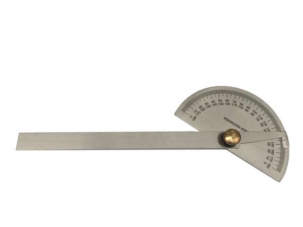 Gradmesser aus Spezialstahl, Gradbogen mattverchromt, 0 - 180°