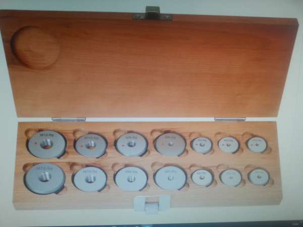 Gewinde-Lehrring-Satz DIN 13, 6g, "GUT" und "AUSSCHUSS", Rechts, M3-M12