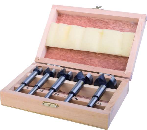 5-tlg. Forstnerbohrersatz, 15 - 20 - 25 - 30 - 35 mm