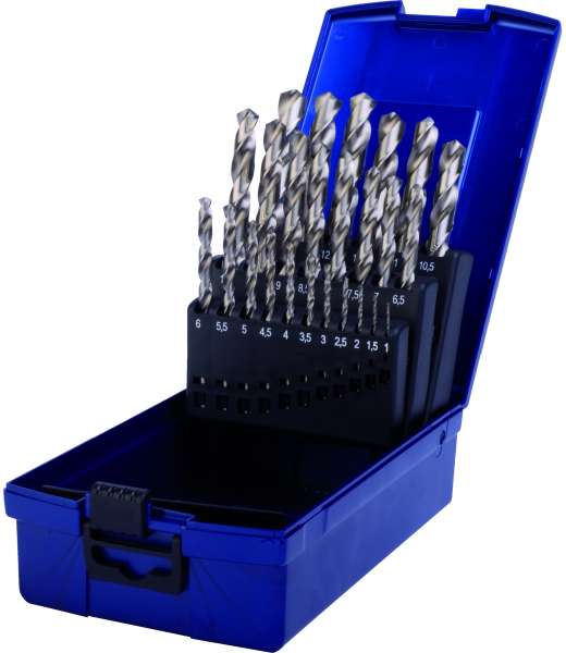 PROFI-(ECO) DIN 338 Spiralbohrer,Typ N, HSS-G, profilgeschliffen, blank, Rose-Kunststoffkassette