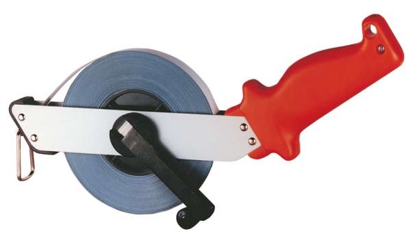 Stahlbandmaß mm-Duplexteilung, nach EG Klasse II, in Leichtmetallrahmen 10- 20 m