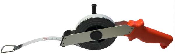 Stahlbandmaß mm-Teilung, nach EG Genauigkeitsklasse I, in Leichtmetallrahmen, Längen: 10 - 20 - 30 -