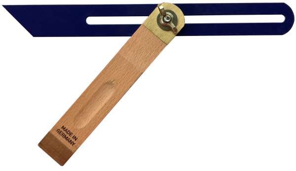 Schreinerschmiege mit Buchenholzschenkel und blau beschichteter Klinge