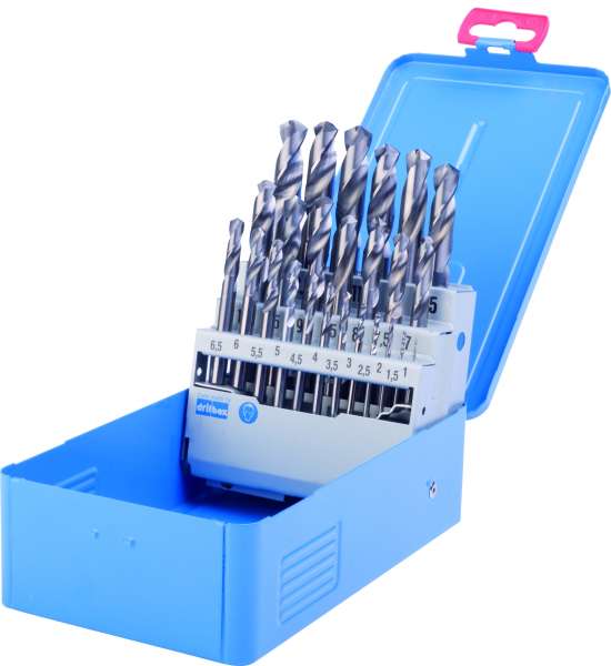 PROFI DIN 6539 Vollhartmetall-Spiralbohrer, Typ N, profilgeschliffen, blank, in Metallkassette