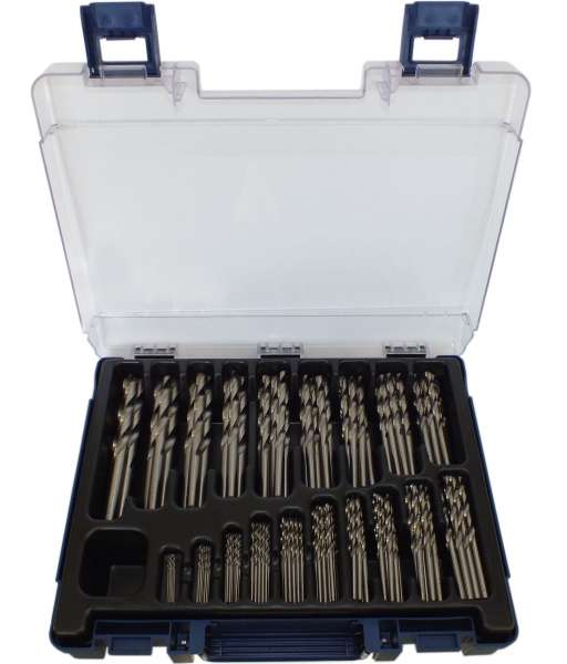 170-tlg. Spiralbohrer-Satz, HSS,DIN 338 N, gewalzt / poliert, 1,0 - 10,0 mm