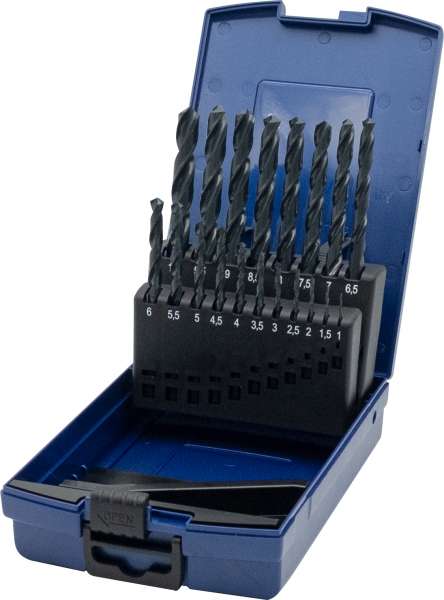 Spiralbohrersatz 19-tlg, HSS-Ecotec, DIN 338 RN, geschliffen, schwarz
