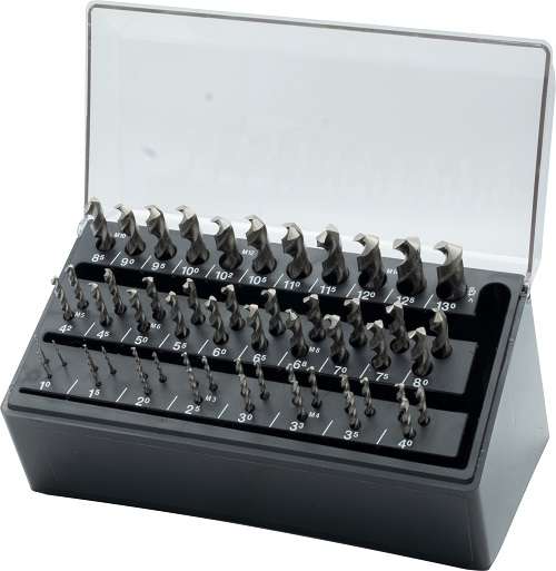 Spiralbohrer Set HSS-Co5, DIN 338, Typ VA, rechts, 55-teilig