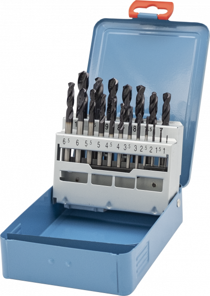 PROFI DIN 1897 Spiralbohrer-Set, HSS-Co5, profilgeschliffen, TiALN, Kreuzanschliff