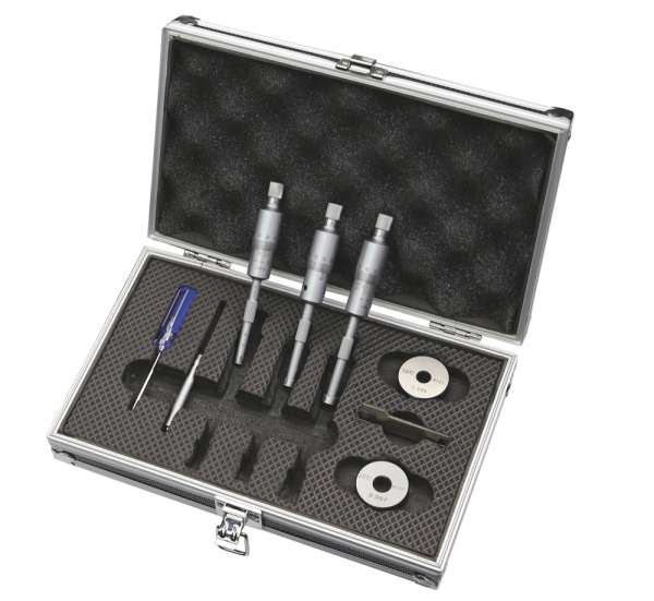 Dreipunkt-Innen-Mikrometer Satz mit Einstellring und Verlängerung